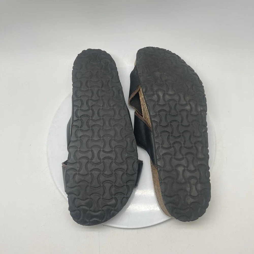 Naot Mens Sandals Mens 46 Mens 13-13.5 US Cheyenne Black Toffee Leather Slides
